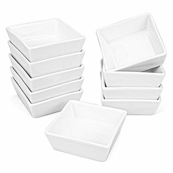 Picture of Foraineam 10-Piece Porcelain Ramekins, 4 Ounce Ramekin Bowl Set Square Baking Dipping Bowls