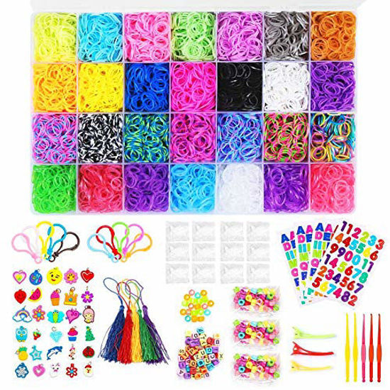 Buy 10000 Rubber Bands Refill Pack Colorful Loom Kit Organizer for Kids  Bracelet Weaving DIY Crafting with CrystalLike Charms500 SClipsMini  Hook and 175 Beads Xmas Present Set in Rainbow Color Online at