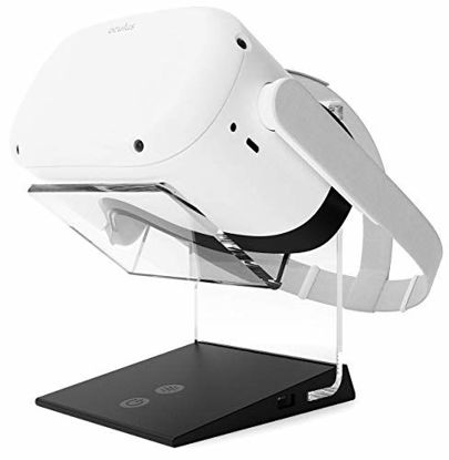 Picture of Universal Illuminated VR Stand with USB A Charge Port - Compatible with Oculus Quest 1 & 2 (Charge Cable not Included) HTC Vive, Rift-s, Go, Cosmos, PSVR, Index All VR Headsets | Aura
