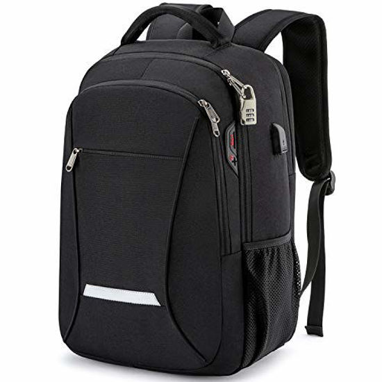 Picture of Backpack for Men,Travel Laptop Backpack with USB Charging/Headphone Port,Durable Water Resistant College School Backpack Laptop Bag for Women Fits 15.6 Inch Computer and Notebook,Black