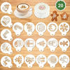 Picture of Konsait 20Pack Christmas Cake Stencil Templates Decoration, Reusable Christmas Cake Cookies Baking Painting Mold Tools, Dessert, Coffee Decorating Molds