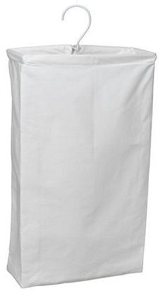 Picture of Household Essentials 148 Hanging Cotton Canvas Laundry Hamper Bag | White