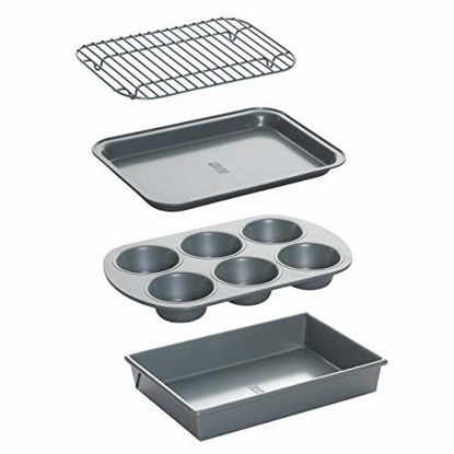 Picture of Chicago Metallic Non-Stick Toaster Oven Bakeware Set, 4-Piece, Carbon Steel