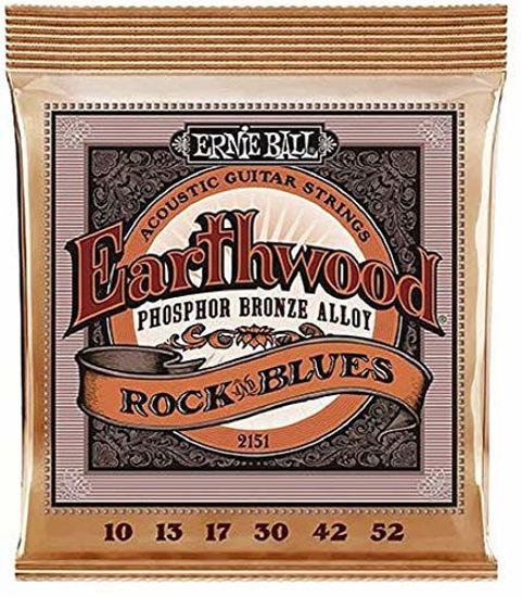 Picture of Ernie Ball Earthwood Phosphor Bronze Rock & Blues (10-52 w/plain G) Acoustic Guitar Strings (P02151)