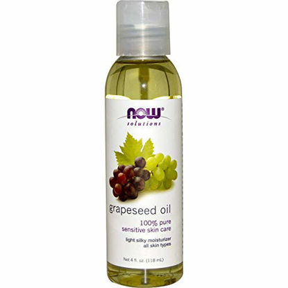 Picture of NOW Solutions, Grapeseed Oil, Skin Care for Sensitive Skin, Light Silky Moisturizer for All Skin Types, 4-Ounce