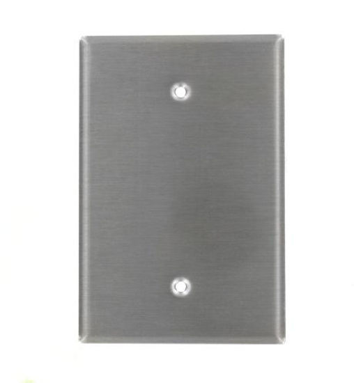Picture of Leviton 84114-40 1-Gang No Device Blank Wallplate, Oversized, Device Mount, Stainless Steel