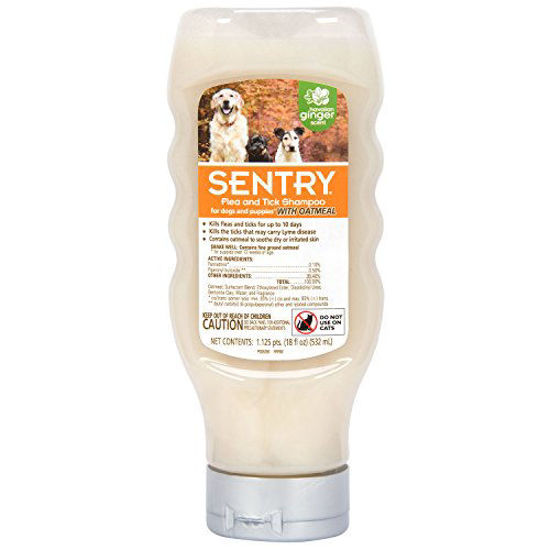 Picture of SENTRY Oatmeal Flea and Tick Shampoo for Dogs, Rid Your Dog of Fleas, Ticks, and Other Pests, Hawaiian Ginger Scent, 18 oz