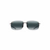 Picture of Maui Jim Breakwall Rectangular Sunglasses, Gloss Black/Neutral Grey Polarized, Medium