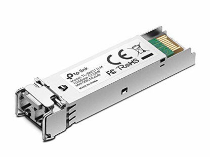 Picture of TP-LINK Gigabit SFP module, 1000Base-SX Multi-mode Fiber Mini GBIC Module, Plug and Play, LC/UPC interface, Up to 550/220m distance (TL-SM311LM)