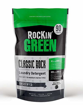 Picture of Rockin' Green Natural Laundry Detergent Powder | Classic Rock, Unscented | HE, 90 Loads - 45oz Perfect for Cloth Diapers