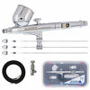 Picture of Master Airbrush Master Performance G233 Pro Set with 3 Nozzle Sets (0.2, 0.3 & 0.5mm Needles, Fluid Tips and Air Caps) and Air Hose - Dual-Action Gravity Feed Airbrush with 1/3 oz Cup, Cutaway Handle