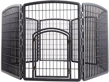 Picture of IRIS Exercise 8 Panel Pen Panel Pet Playpen with Door - 34 Inch, Gray