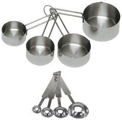 Picture of Update International 8-Piece Deluxe Stainless Steel Measuring Cup and Measuring Spoon Set