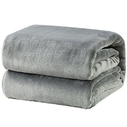 Picture of Bedsure Fleece Blanket Twin Size Grey Lightweight Super Soft Cozy Luxury Bed Blanket Microfiber
