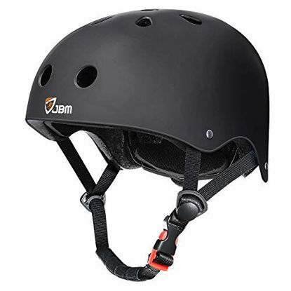 Picture of JBM Helmet for Multi-Sports Bike Cycling, Skateboarding, Scooter, BMX Biking, Two Wheel Electric Board and Other Sports [Impact Resistance] (Black, Adult)