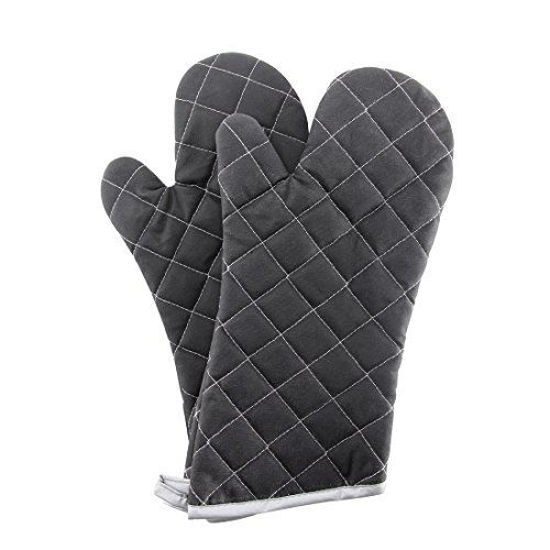 Picture of ARCLIBER Oven Mitts Flame Retardant Mitts Heat Resistant to 425° F 15 Inch Black Color 2-Pack