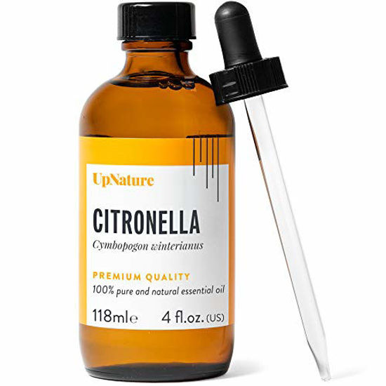 Picture of Citronella Essential Oil - HUGE 4oz Bottle - Pure, Undiluted, Unfiltered, & Non-GMO - Keeps Insects and Mosquitos Away Naturally - Treat Fevers & Headaches