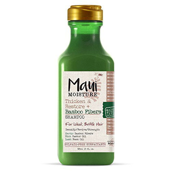 Picture of Maui Moisture Thicken & Restore + Bamboo Fibers Strengthening Shampoo to Soften Transitioning or Natural Hair & Renew Brittle Hair, Vegan, Silicone- & Paraben-Free, 13 fl oz, Coconut