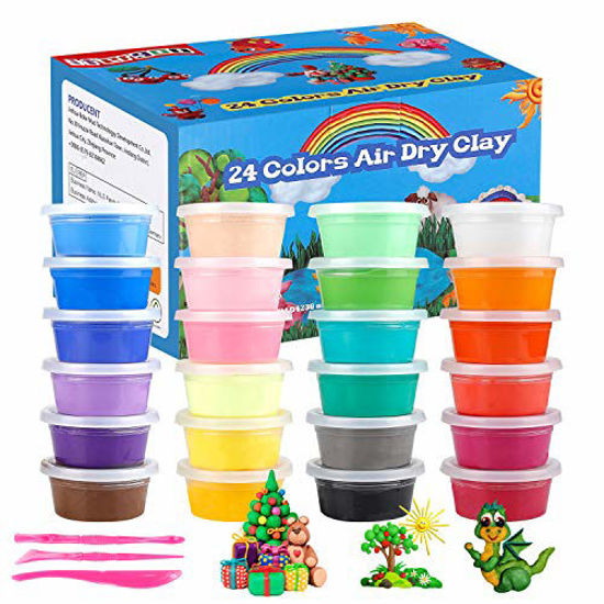 Air Dry Clay 24 Colors, Soft & Ultra Light, Modeling Clay for Kids