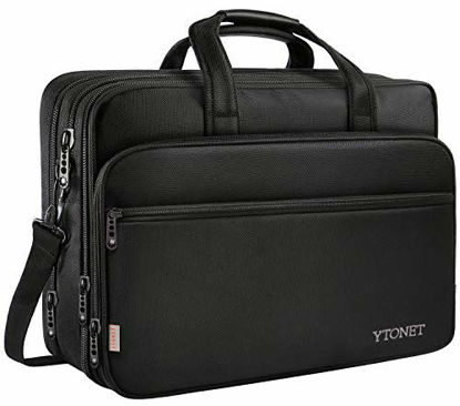 Picture of 17 inch Laptop Bag, Travel Briefcase with Organizer, Expandable Large Hybrid Shoulder Bag, Water Resistant Business Messenger Briefcases for Men and Women Fits 17 15.6 Inch Laptop, Computer, Tablet