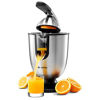 Picture of Eurolux ELCJ-1700 Electric Citrus Juicer Squeezer, for Orange, Lemon, Grapefruit, Stainless Steel 160 Watts of Power Soft Grip Handle and Cone Lid for Easy Use