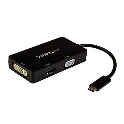 Picture of StarTech.com 4K USB C to HDMI, VGA & DVI Multi Port Video Display Adapter for Mac / Windows Laptop & Monitor (CDPVGDVHDBP)