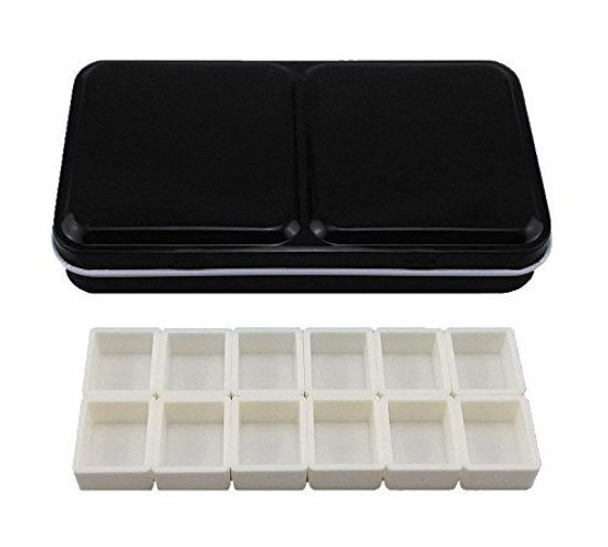 Picture of Honbay 12-Color Travel Artist Watercolor Tins Palette Paint Case with 12pcs Half Pans