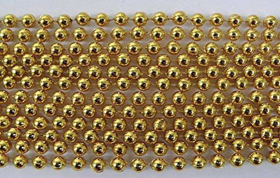 Picture of Mardi Gras Spot 33 inch 07mm Round Metallic Gold Mardi Gras Beads - 6 Dozen (72 necklaces)