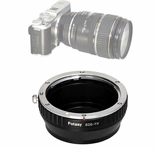 Picture of Fotasy Manual Canon EF EF-S Lens to Fuji X Adapter, EOS EFs Lense X Mount Converter, Compatible with Fujifilm X-Pro1 X-Pro2 X-E2 X-E3 X-A5 X-A7 X-A10 X-M1 X-T1 X-T2 X-T3 X-T10 X-T20 X-T30 X-T100 X-H1, FXEF, Black