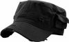 Picture of KBK-1465 BLK L Vintage Distressed Cadet Army Cap Basic Everyday Military Style Hat