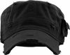 Picture of KBK-1465 BLK L Vintage Distressed Cadet Army Cap Basic Everyday Military Style Hat