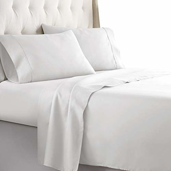 Picture of Hotel Luxury Bed Sheets Set 1800 Series Platinum Collection Softest Bedding, Deep Pocket,Wrinkle & Fade Resistant (King,White)