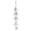 Picture of BAOYOUNI 4 Tier Bathroom Corner Shower Caddy Tension Pole Rust Proof Telescopic Rod Storage Rack Organizer