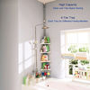 Picture of BAOYOUNI 4 Tier Bathroom Corner Shower Caddy Tension Pole Rust Proof Telescopic Rod Storage Rack Organizer