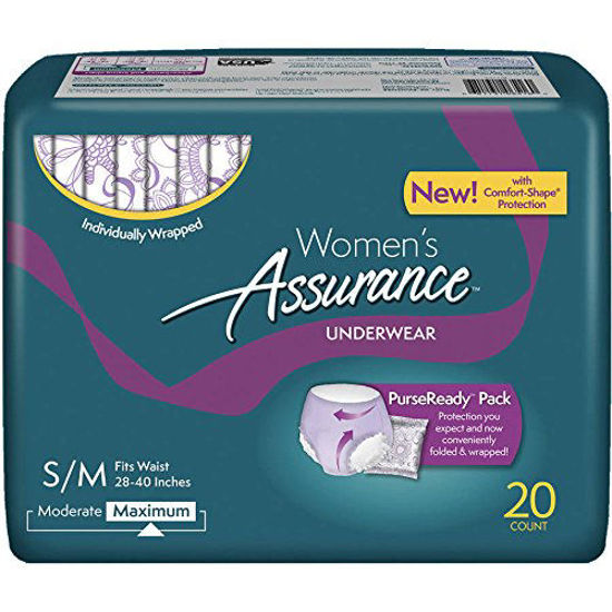 PACK OF 2 - Assurance Incontinence Underwear for Women, Maximum, S/M, 40 Ct