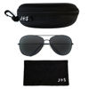 Picture of J+S Premium Military Style Classic Aviator Sunglasses, Polarized, 100% UV Protection (Large Frame - Black Frame/Black Lens)