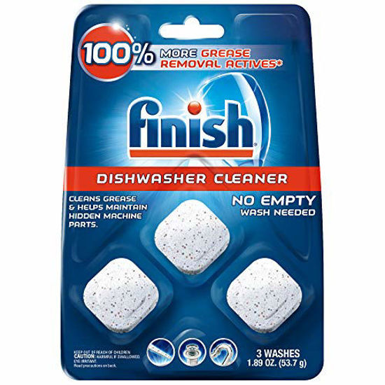 Picture of Finish In-Wash Dishwasher Cleaner: Clean Hidden Grease and Grime, 3 ct