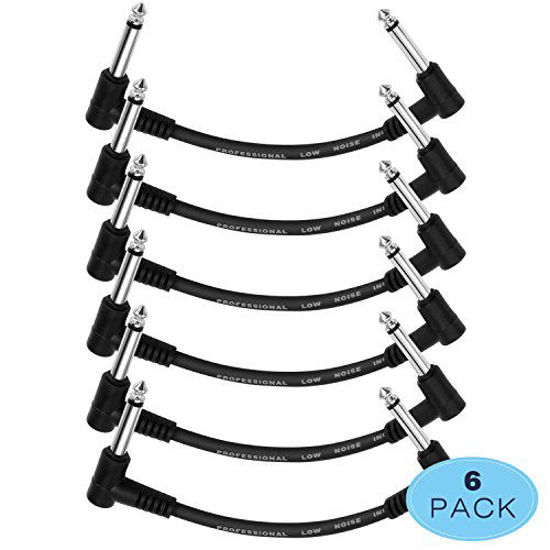 Picture of Donner 6 Inch Guitar Patch Cable Guitar Effect Pedal Cables Black(6-Pack)