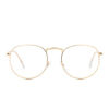Picture of Round Clear Lens Glasses Circle Metal Frame Non-Prescription Eyeglasses (Gold, 50)