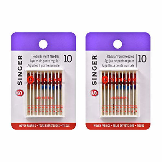 Picture of SINGER Universal Regular Point Machine Needles (20-Count 80/11, 90/14, 100/16)