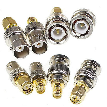 Picture of SMA to BNC Kits 2 Set RF Coaxial Adapter Male Female Coax Connector 8 Pieces