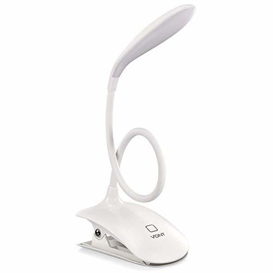 Picture of LED Clip On Reading Light, Book Light, 16 Individual Eye Protection LEDs, 3 Brightness Levels, USB Rechargeable, Reading Lamp with Slick Touch Control, Perfect for Reading in Bed - Vont