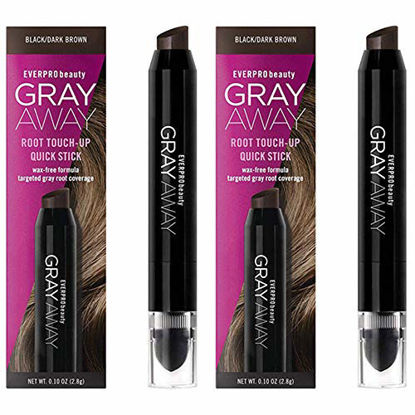 Picture of Everpro Gray Away Root Touchup Quick Stick Black/Dark Brown 0.10 Ounce (3ml) (2 Pack)