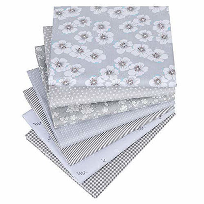 Hanjunzhao Grey Fabric Fat Quarters Bundles, Quilting Sewing Precuts Cotton  Fabric, 18 x 22 inches