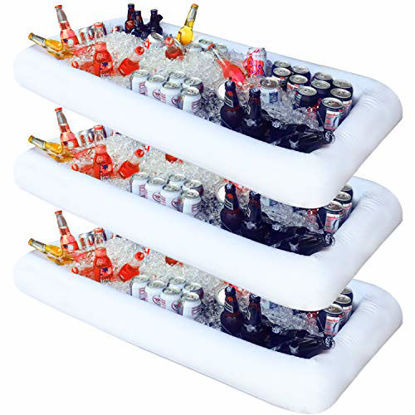 Picture of Novelty Place [LARGE SIZE] Inflatable Ice Serving Buffet Bar with Drain Plug - Salad Food & Drinks Tray for Party Picnic & Camping (Pack of 3)