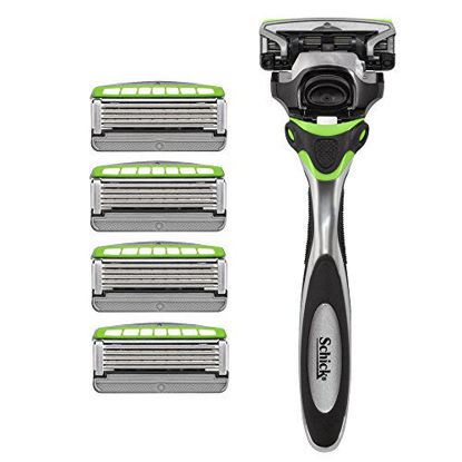 Picture of Schick Hydro Sense Sensitive Razors for Men With Skin Guards and Shock Absorbent Technology, 1 Razor Handle and 5 Razor Blades Refills