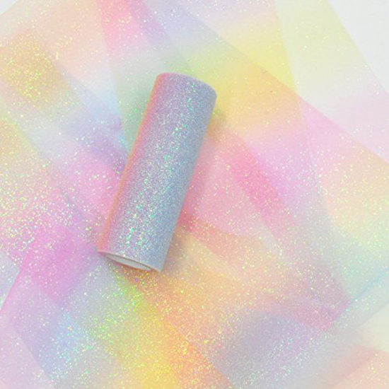 Tulle Rolls, Sewing Accessories and Supplies (Pink Rainbow Glitter