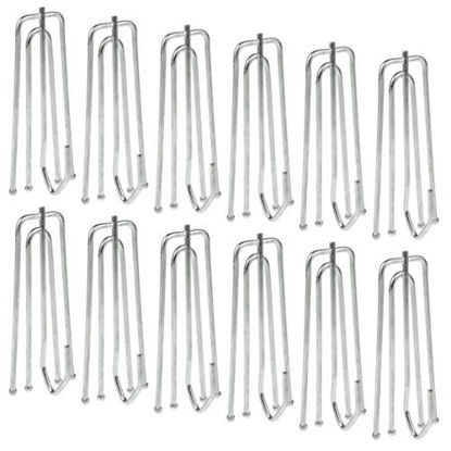 baotongle 50 pcs Stainless Steel Curtain Pleater Tape Hooks Stainless  Curtain Pleat Hook, 4 Prongs Pinch Pleat Hook ClipTraverse Pleater