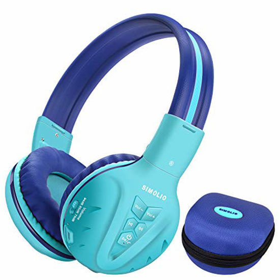 Picture of SIMOLIO Wireless kids Headphones with Volume Limited, Kids Headphones Bluetooth for Hearing Protection, Kids Headsets Wireless, Over-Ear kids Headphones Bluetooth and Wired for Girls,Boys,Teens (Mint)