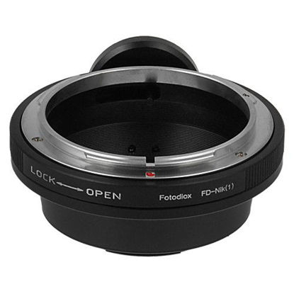 Picture of Fotodiox Lens Mount Adapter, Canon FD Lens to Nikon 1-Series Camera, fits Nikon V1, J1 Mirrorless Cameras, fits Original FD Lens and New FD Lenses
